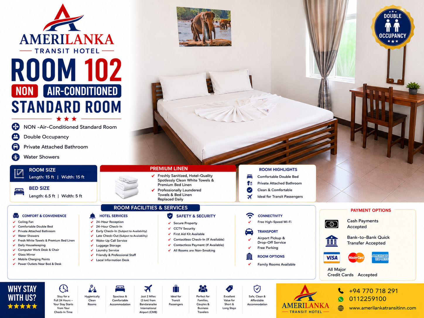 AmeriLanka Transit Hotel Room 102