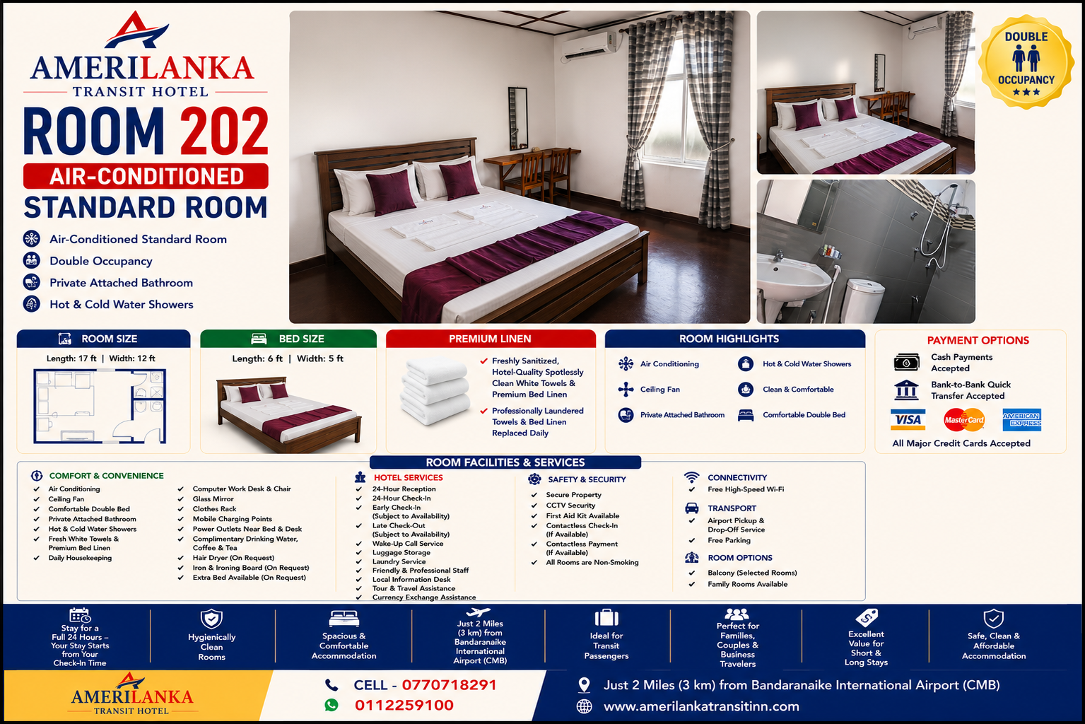 AmeriLanka Transit Hotel Room 202