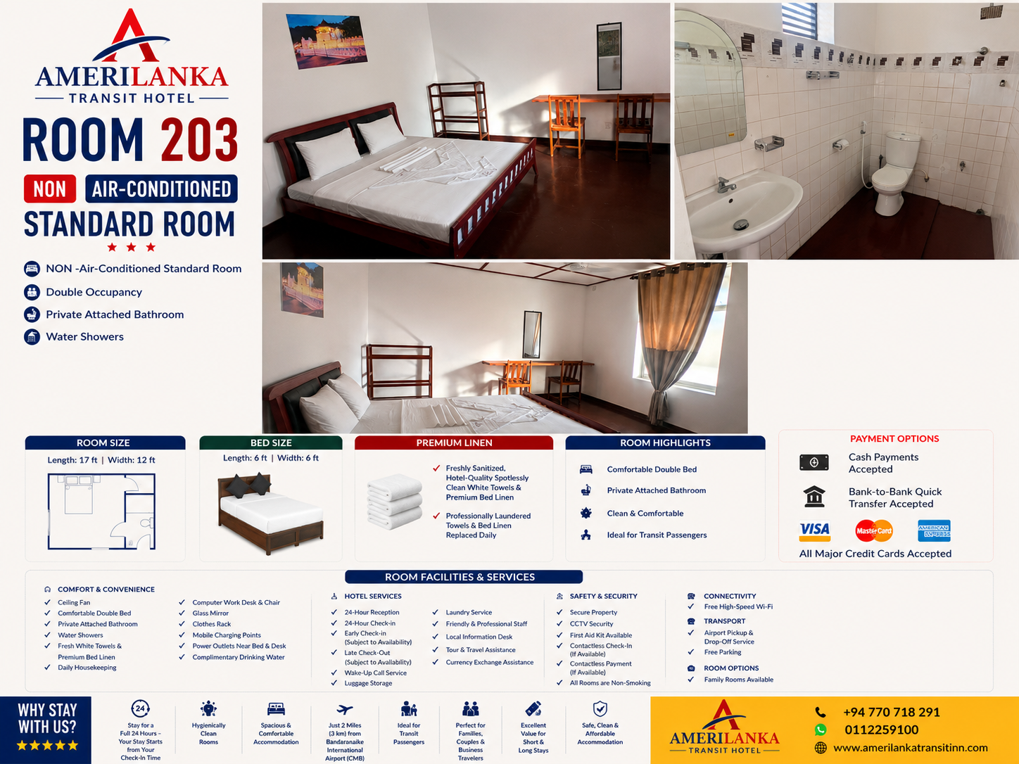 AmeriLanka Transit Hotel Room 203