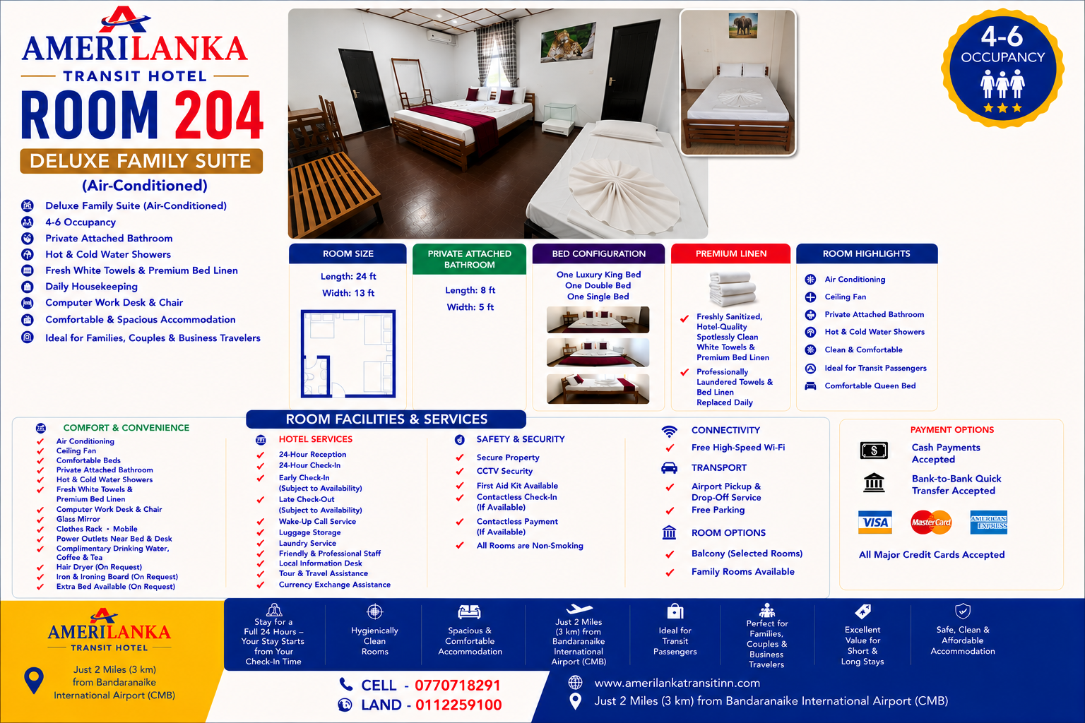 AmeriLanka Transit Hotel Room 204