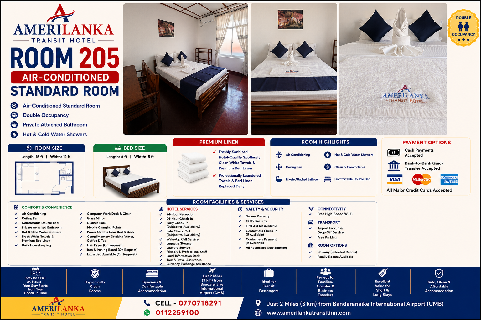 AmeriLanka Transit Hotel Room 205