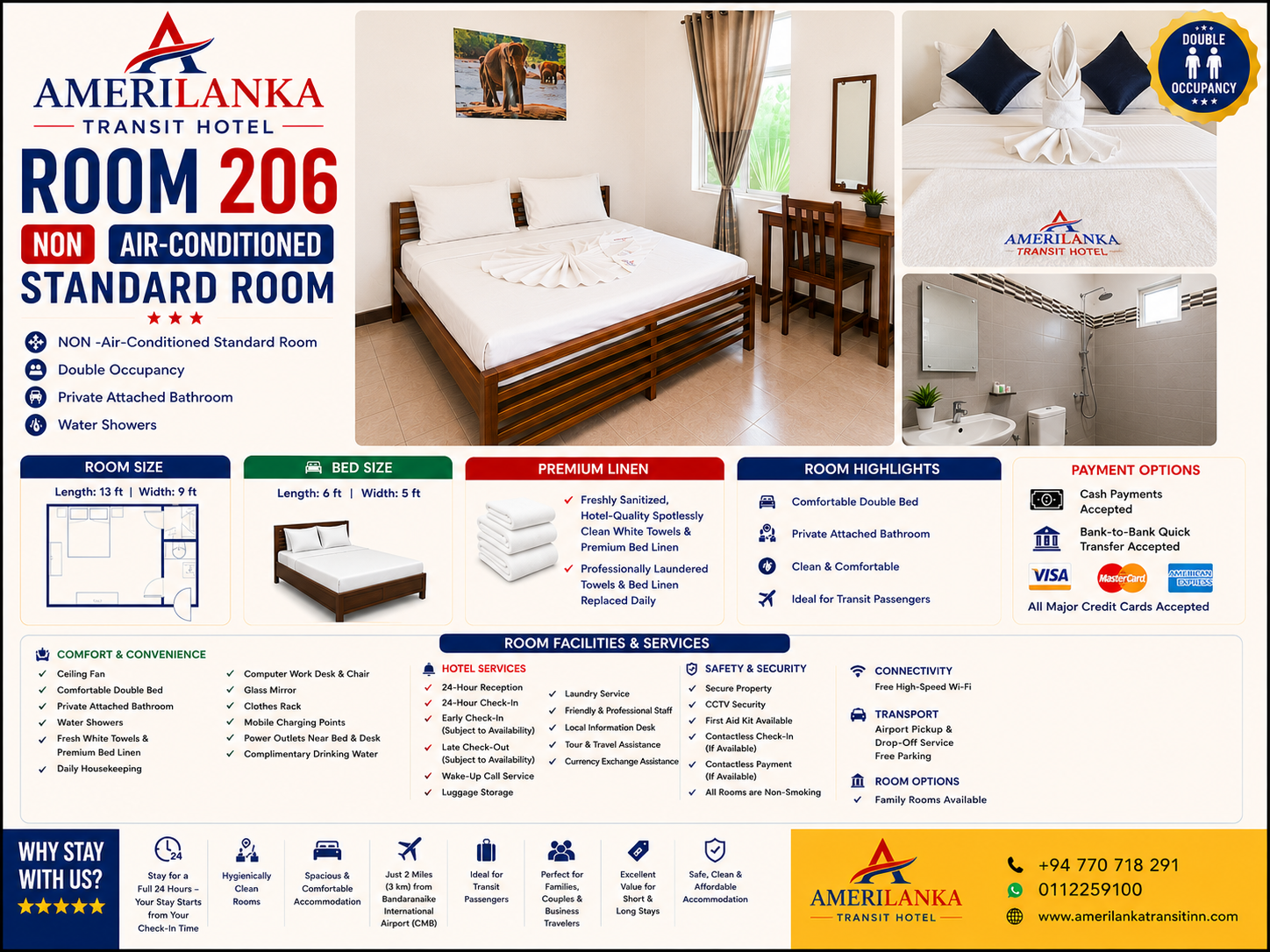 AmeriLanka Transit Hotel Room 206