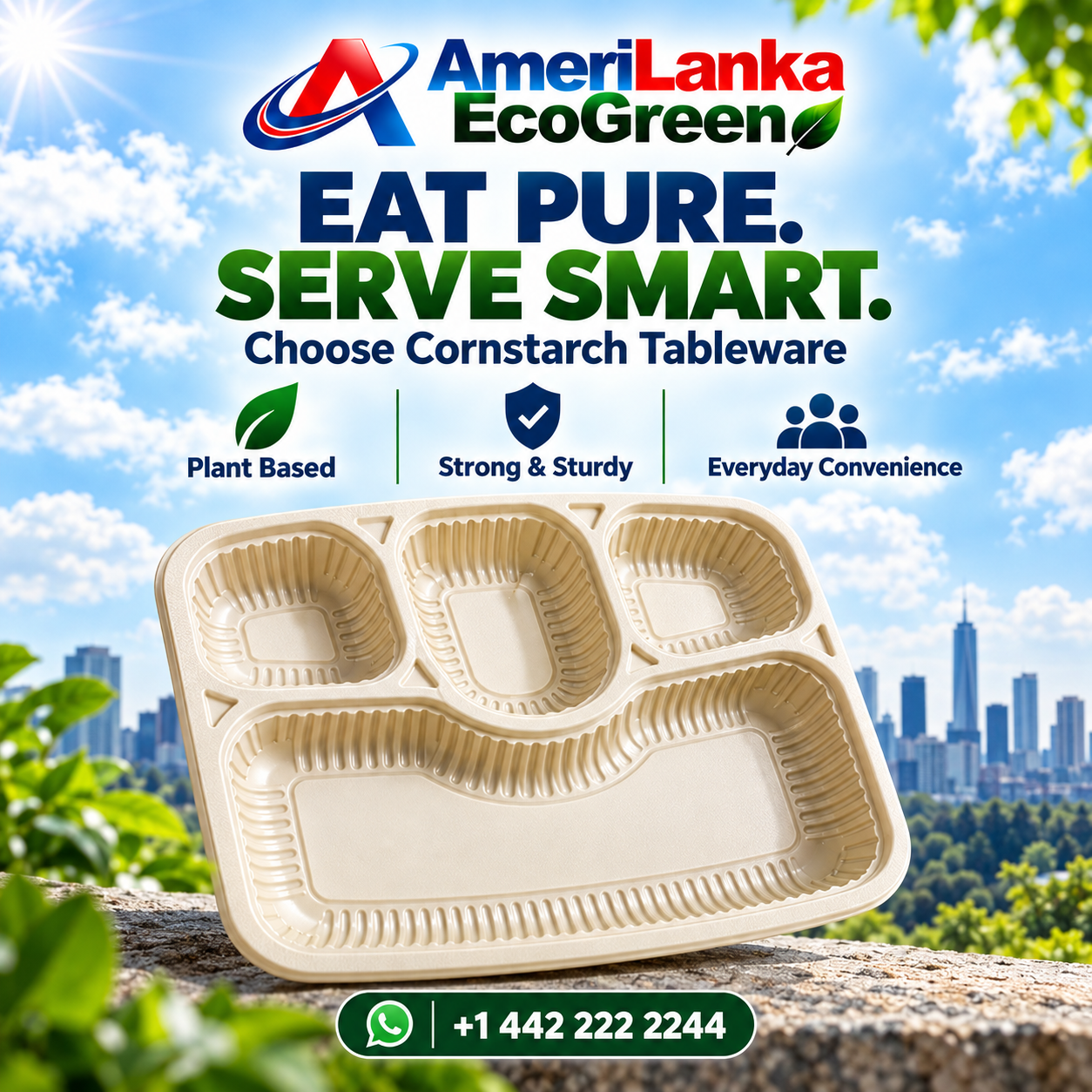 Nature-inspired cornstarch food packaging